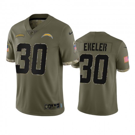 Miesten Los Angeles Chargers NFL Pelipaita Austin Ekeler 30 Olive 2022 Salute To Service